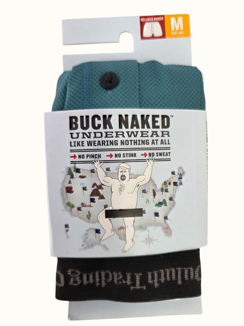Duluth Trading Buck Naked Performance Boxer Briefs Mens M 32-34 NWT Teal Green